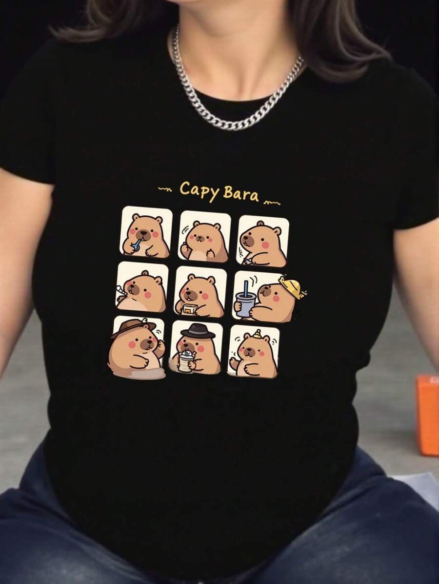 deyin Women T-Shirts - Black - View 1