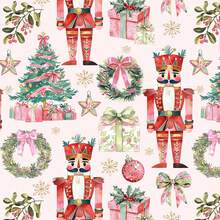 1 Roll Nutcracker Christmas Wrapping Paper, Large Size Long Roll, Vintage Red Nutcracker, Tree & Wreath Design, Pink Gift Wrap, Suitable For Girls, Friends, Holidays, Christmas Party, 17 Inches X 16.4 Feet - View 7