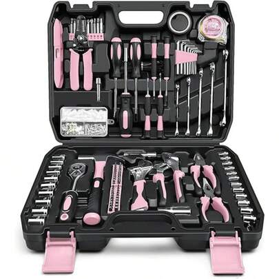 Bộ dụng cụ cờ lê đầu tuýp 115/46 chi tiết, bao gồm mũi khoan, đầu tuýp, cần nối dài, dùng cho sửa chữa ô tô và gia đình, kèm hộp đựng.