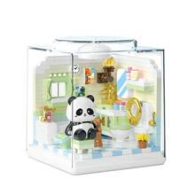 Divertidos Bloques de Construcción Serie Casa Panda Callejera, Montaje Artesanal Manual, Adornos de Escritorio Exclusivos para Niñas, Regalo del Día de San Valentín - 866002 - Ver 10