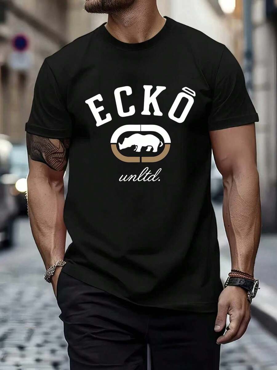 Men T-Shirts - 黑色 - 查看 1