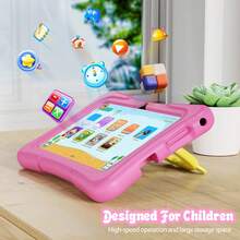 Qetupa Tableta para niños de 7 pulgadas, Android 13, 2GB+32GB, cámaras duales de 0.3MP+2MP, WiFi/Bluetooth, con aplicaciones educativas preinstaladas, incluye funda protectora anti-caídas, portátil y a prueba de golpes, conocimiento multidisciplinar, mejor regalo de Navidad - Azul - Ver 5
