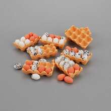 Mini Food Toy Dollhouse Egg Carton Box, Includes Spotted Quail Eggs, Miniature Realistic Kitchen Toy Model - Multicolor - View 2