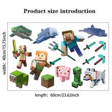Minecraft Wallpaper Cartoon Stickers For Home, Living Room, Bedroom, Wall Decoration - Cute Wall Stickers For Kids. A Perfect Little Gift For Family And Friends. Birthday Party Decoration Items, Small Gifts For Sending To Relatives And Friends At Parties And Gatherings. - Multicolor - View 17
