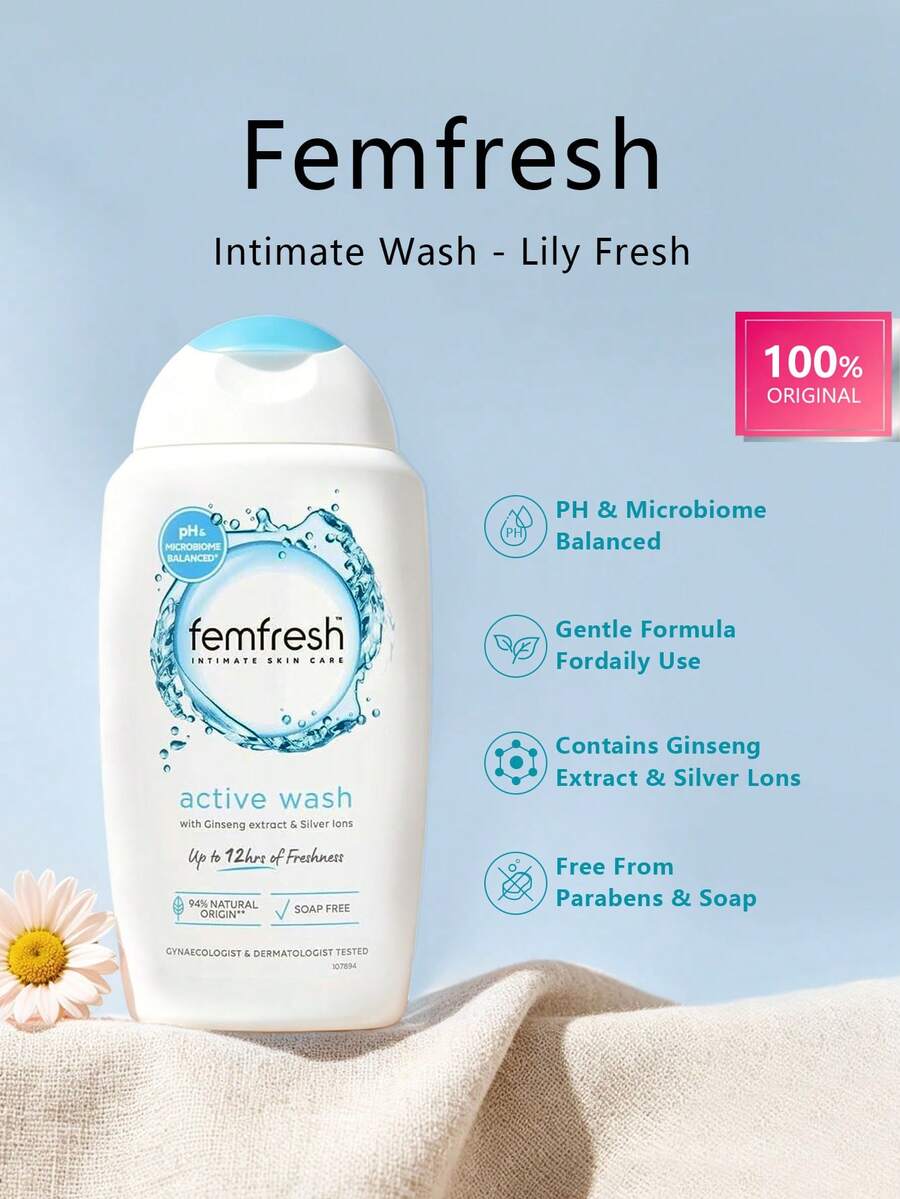 Femfresh 百合香氛女性私处清洁液，PH平衡温和配方，无皂基，低致敏性，保持自然清新，优雅花香，日常清新，节日礼物，母亲节礼物，250毫升/8.45液盎司