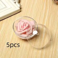 Đầu hoa hồng giả màu hồng và hộp đựng trang sức bằng acrylic trong suốt, đồ trang trí thủ công tự làm cho đám cưới, đầu hoa hồng không cuống dùng để trang trí cảnh. - Nhiều màu - Xem 11