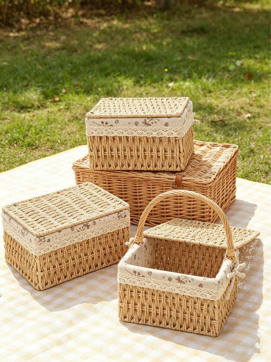 1/3 chiếc (S+M+L) Có và không nắp, 1 giỏ đựng đồ để bàn đan kiểu Bohemian, thích hợp để đựng chìa khóa và các vật dụng nhỏ, bộ giỏ đựng đồ để bàn cà phê, có thể đựng mỹ phẩm, chìa khóa, đồ ăn nhẹ, phòng khách, tiền sảnh, nhà cửa, hộp đan, giỏ đựng đồ trang trí, hộp đựng quà tặng trang trí ngày lễ, giỏ đựng đồ tái sử dụng, thích hợp để đựng văn phòng phẩm, tủ quần áo, đồ chơi, mỹ phẩm, giỏ đựng đồ để bàn, giỏ quà tặng lý tưởng.