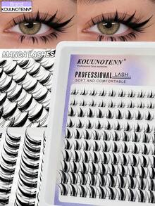 KOUUNOTENN 100入 個別式假睫毛 手工嫁接 DIY 接睫毛簇 漫畫款 0.07D 8-16mm D捲 親膚 持久 化妝彩妝工具 初學者適用 - D - 查看 1
