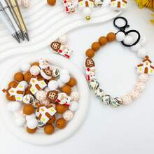 25 piezas/28 piezas/40 piezas Cuentas de silicona con forma de cruz de Jesús, blanco, marrón, rojo, negro, elementos de cruz, adecuados para pendientes, collares, bolsos, bolígrafos, cadenas de teléfono, brochas de maquillaje y otras manualidades de joyería, excelente para regalos de fiestas y cumpleaños - Elemento cruzado - Ver 4