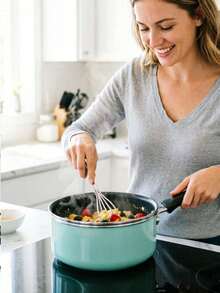 Nồi nấu sữa chống dính, nồi nấu thức ăn cho trẻ em, nồi nấu mì ăn liền, nồi nấu canh nhỏ, thích hợp cho bếp điện và bếp ga, dụng cụ nấu ăn chống dính. - Xem 6