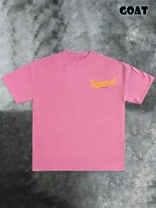 Savannah Baseball T-Shirts For Boys And Youth With Banana Ball Logo, Casual Short Sleeve Design, Sporty Style, Modern Graffiti, 180 Grams, 100% Cotton - 粉色 - 查看 3