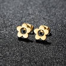 1 对花朵耳钉 - 女士不锈钢耳环 - 简约珠宝，优雅日常珠宝礼物。 - GED309 - 查看 4