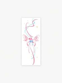 1 pieza Pegatina de fantasía con degradado rosa-azul, mariposa etérea, cinta para la cintura y el abdomen, tatuaje temporal, lavable, de un solo uso, apto para brazos, cintura, espalda, piernas, no reflectante, tatuaje realista, apto para personas, uso diario, dura 3-5 días - Multicolor - Ver 4