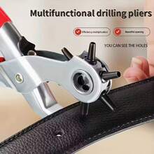 1pc Metal Eyelet Pliers Set, Includes Punching Tool + 100 Matching Metal Eyelets, Specifically Designed For Artificial Leather, Clothing, Belts And Other Materials, One-Click Punching And Fast Installation Of Eyelet Rings. Effortless Operation And Easy To Use, Secure And Durable, Dedicated Tool Set For Handmade Leather DIY, Clothing Modification, Fabric Crafts, Essential Tool For Handmade Enthusiasts And Leather Crafting. - C - View 5
