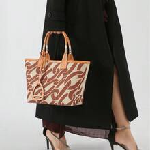 Bolso de lona con estampado versátil para otoño e invierno, bolso de jardín de moda, bolso de hombro con textura, bolso hecho a mano para mujer - blanquecino - Ver 4