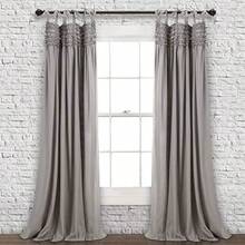Decor Lydia - Juego de Cortinas con Volantes para salón Comedor recámara par de Paneles de 84 Pulgadas de Largo Color Gris - Gris - Ver 9