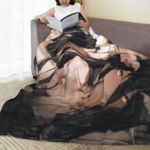 Anime Overlord Albedo Blanket Unisex Blankets Soft Plush Fleece Throw Blankets For Couch Sofa Bedding Living Room - 黑色 - 查看 4