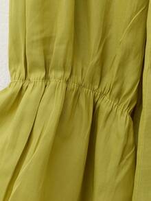 Blusa Elegante con Volantes en Cascada y Puños Elásticos. - Verde C8093 - Ver 4