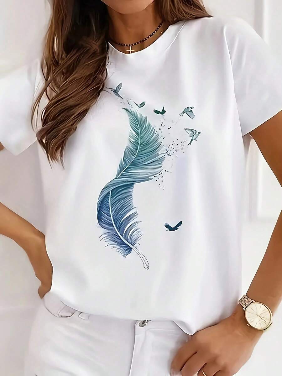 Camisetas de manga cortara mujer en primavera y verano