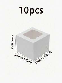 10 piezas Cajas de regalo de cartón blanco grande para macarrones con ventana ondulada, adecuadas para pasteles, chocolates, galletas, postres, aplicables para cumpleaños, fiestas, bodas - Ver 14