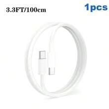 1/2/3条装 3.3英尺/100厘米 USB-C 转 Type-C 手机充电线，支持快速充电和高速数据传输，兼容 17/16 Pro Max/16 Pro/16 Plus/16/15、S26/S25/S24/S23/S22/S21/S20 Ultra Plus 等系列 - 白色 - 查看 11