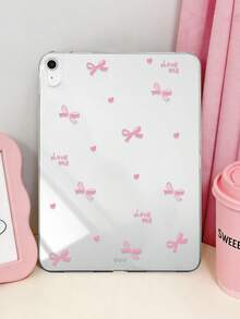 1 件装 TPU 软壳，彩色蝴蝶结爱心字母图案，兼容 iPad Mini 1/2/3/Mini 4/Mini 5/Mini 6/Mini 7/Air/Air 2/9.7/10.2/10.5/Air 4/Air 5/10.9/Pro 11 英寸/第十代/Air 11 英寸 (M3) 2025/Pad (A16) 11 英寸第十一代 2025、A7/A8，轻薄超薄软壳，优雅/个性/创意/可爱，TPU 平板电脑保护套，透明外壳，无笔槽 - 粉色 - 查看 2