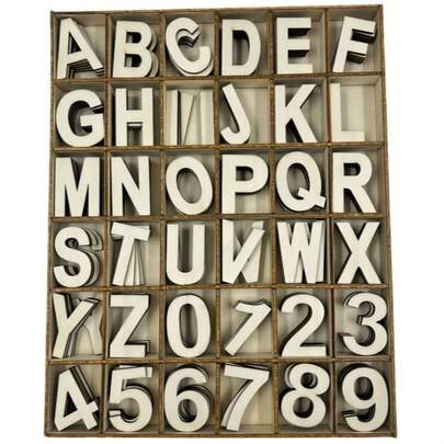 180pcsWooden Letters And Wooden Numbers, Decorative Fonts, Letter Scrapbooks, DIY Crafts, Homemade Projects, Handmade Crafts, Etc