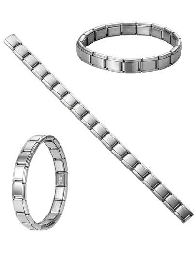 1 pieza Brazalete modular cuadrado de acero inoxidable de moda, adecuado para uso diario para hombres