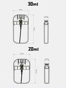 新款蝴蝶結圖案半透明寵物可重複填充旅行瓶，霧面半透明磨砂質感，香水噴霧瓶，卸妝液分裝瓶，保濕乳液瓶，適用於洗甲水、化妝水、卸妝液，可重複使用，旅行必備 - 彩色 - 查看 8