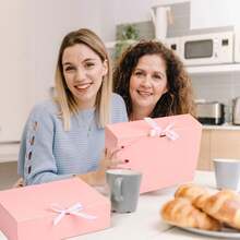 10 piezas - Cajas de regalo rosas con tapas y cintas, adecuadas para cajas de invitación de damas de honor, cajas de regalo de boda, cajas de regalo de cumpleaños, cajas de baby shower, regalos del Día de San Valentín, etc. - Rosa Pálido - Ver 4