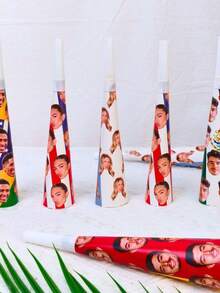 1/6/12PCS Custom Photo Paper Face Speaker Party Blower, Personalized Face Noisemaker Cheer Horn, Customized Crafts Party Accessories, Wedding Favor Birthday Bachelorette Graduation Anniversary Holiday Party Decor, Ideal Valentine's Day Father's Day Gift For Him Her, Bridesmaid Couples Friends Gift, Home Room Decor - Multicolor - View 8