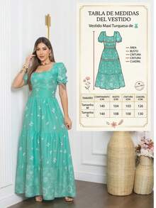 Women's Long Printed Premium Luxury Elegant Casual Party Dress With Ruffled Fabric, Perfect For Weddings, Home, Baby Showers, And Dates. - 鏽棕色 - 查看 6