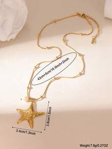 1 chiếc mặt dây chuyền hình sao biển tối giản, dây chuyền choker bằng thép không gỉ đa năng, phù hợp cho cả nam và nữ, thích hợp đeo hàng ngày hoặc trong những dịp đặc biệt. - Nhiều màu - Xem 4