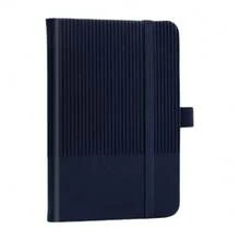 1pc A7 Mini Hardcover Notebook, Gray Striped PU Cover With Elastic Band & Pen Holder, 11x7.5cm Pocket Journal For Travel, School & Office, Portable Daily Notepad - A7 - View 9