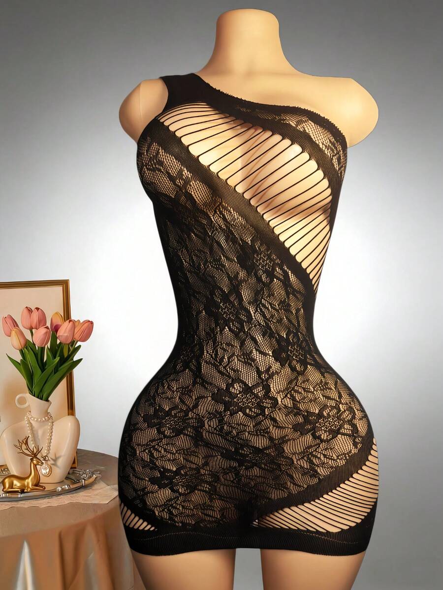 Đầm hai dây ren gợi cảm dành cho nữ, thiết kế khoét hình bướm, ôm sát, phù hợp cho các bữa tiệc và mặc hàng ngày. - màu đen - Xem 1