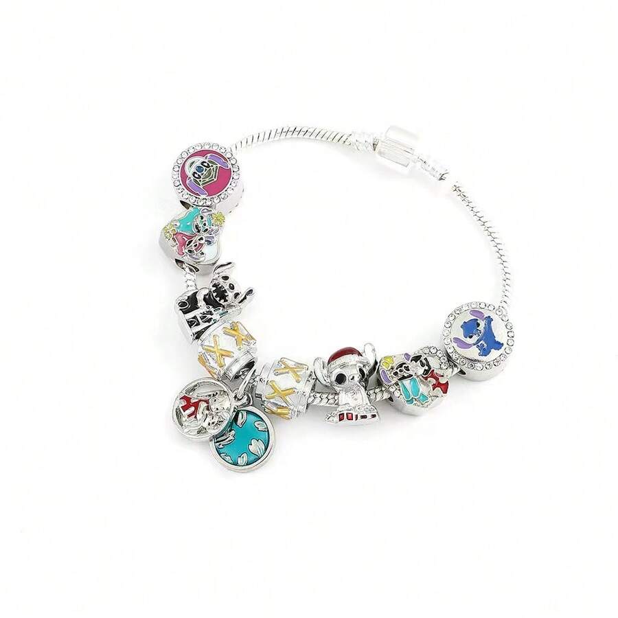 1 chiếc vòng tay charm Stith chính hãng Disney, vòng tay hoạt hình anime, vòng tay cosplay, vòng tay có thể điều chỉnh, vòng tay dạng còng mở, phụ kiện trang sức thời trang, món quà tuyệt vời cho Giáng sinh, Halloween, Lễ Tạ ơn dành cho người hâm mộ và gia đình, thích hợp cho các bữa tiệc. - trắng - Xem 1