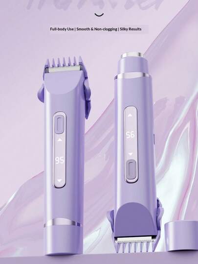 SKYWORTH Máy tỉa lông bikini và toàn thân 2 trong 1 dành cho nữ - Loại bỏ lông không đau bằng lưỡi dao gốm cho vùng nách, mặt, môi, mũi, chân - Sạc USB, thiết kế nhỏ gọn, dễ mang theo khi đi du lịch, dao cạo hai đầu dành cho nữ giúp làm sạch toàn thân mượt mà.