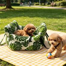 Portable Pet Bed, Suitable For Outdoor Vacation, 2-In-1 Hand-Carried Car Dog Bed, Warm And Comfortable Small Pet Outdoor Bag, Ideal Choice For Pet Travel, Protection And Rest - Multicolor - View 4