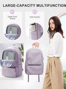 45x20x30厘米大容量旅行背包 - 可登机/飞行/旅行背包，适合短途旅行，可轻松放入座位下方，全新手提旅行背包。男女通用时尚多色15.6英寸笔记本电脑背包，适合上学、徒步旅行、工作，经典休闲背包，适合男士、大学生、户外活动、旅行、通勤。 - 彩色 - 查看 3