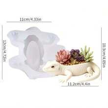 1PC 3D RealisticLeopard Gecko Silicone Mold For Large Succulent Planter - Long Gecko Resin Concrete Flower Pot Mold, Easy Release Reptile Garden Decor, Boho Minimalist Home Gift For Plant Lovers - A - View 6