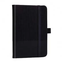 1pc A7 Mini Hardcover Notebook, Gray Striped PU Cover With Elastic Band & Pen Holder, 11x7.5cm Pocket Journal For Travel, School & Office, Portable Daily Notepad - A7 - View 8