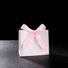 1 Set Mini Bolsa de Regalo - Caja de Regalo de Boda en Blanco - Empaque para Fiesta de Cumpleaños con Cinta - Poliéster - Papel - Caja de Regalo de Boda - Detalle Decorativo de Borla - Caja de Regalo Duradera - Caja de Regalo - Navidad - Varios estilos - Ver 5