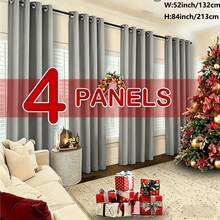4 Pack Grommet Full Blackout Waterproof Curtains, Multi-Purpose Window Drapes For Bedroom, Shower Room & Outside Gazebo Decoration - Grey - View 11
