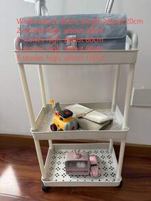 1pc 2/3/4 Tier Multifunctional Cart, Made Of Multipurpose Storage And Sorting Tools, Suitable For Kitchen, Bathroom, Living Room, Office, Bedroom, Multilayer Push Cart Storage Rack, Mobile Storage Rack, Hand Trolley, Cosmetics, Bedroom Bookshelf, Living Room Snacks And Multilayer Storage Rack, Suitable For Year-Round Home Storage And Outdoor Camping Storage. - Multicolor - View 17