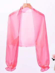 1 pieza Nuevo chal de unicolor versátil, adecuado para primavera, verano y otoño, playa, vacaciones, esencial de viaje - Multicolor - Ver 5