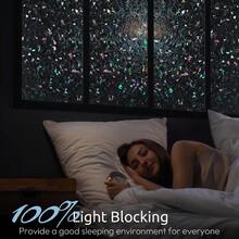 Window Privacy Film Rainbow Film Decorative Window Sticker, 3D Static Stained Glass Cling Tint For Room Darkening Day Sleep, Black - 1PC - View 6
