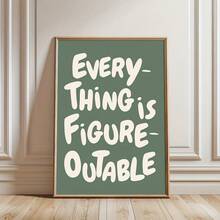 1pc Frameless Canvas Print, Featuring Inspirational Quote: "Everything Can Be Solved." This Aesthetic Artwork Is Both A Source Of Inspiration And A Perfect Choice For Decorating Dorms, Apartments, Offices Or Living Rooms. - 111 - View 5