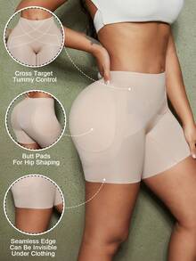 Women's Butt Shaping Shorts With Removable Padding, Enhance Curves And Offer A Better Lifting Effect - Apricot - View 3