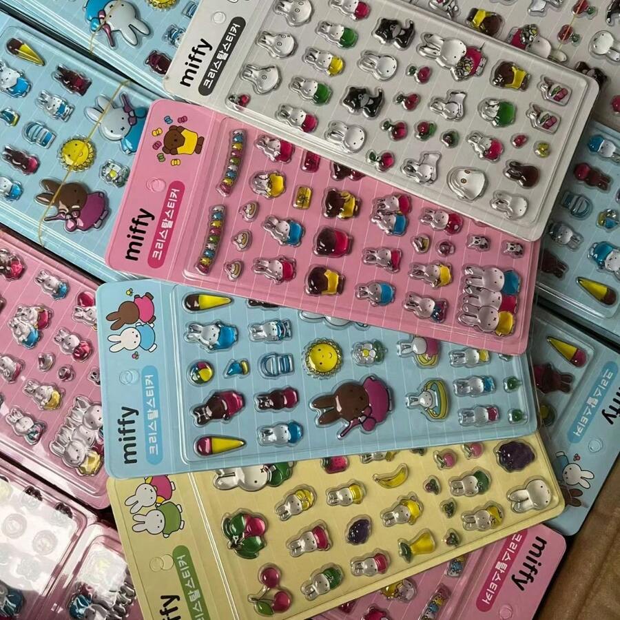 MIFFY 1张可爱米菲兔泡泡贴纸 米菲高定美妆3D手工DIY手册 - 彩色 - 查看 1
