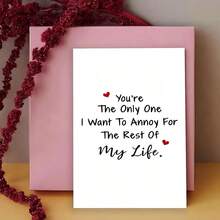 1 Thiệp Valentine tối giản đen trắng - Với câu nói lãng mạn "Em là người duy nhất anh muốn trêu chọc", món quà kỷ niệm sang trọng và quà sinh nhật hài hước nhưng lãng mạn dành cho các cặp đôi. - Một kích cỡ phù hợp cho tất cả - Xem 2